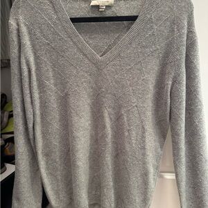 Burberry Light Gray V-Neck Sweater